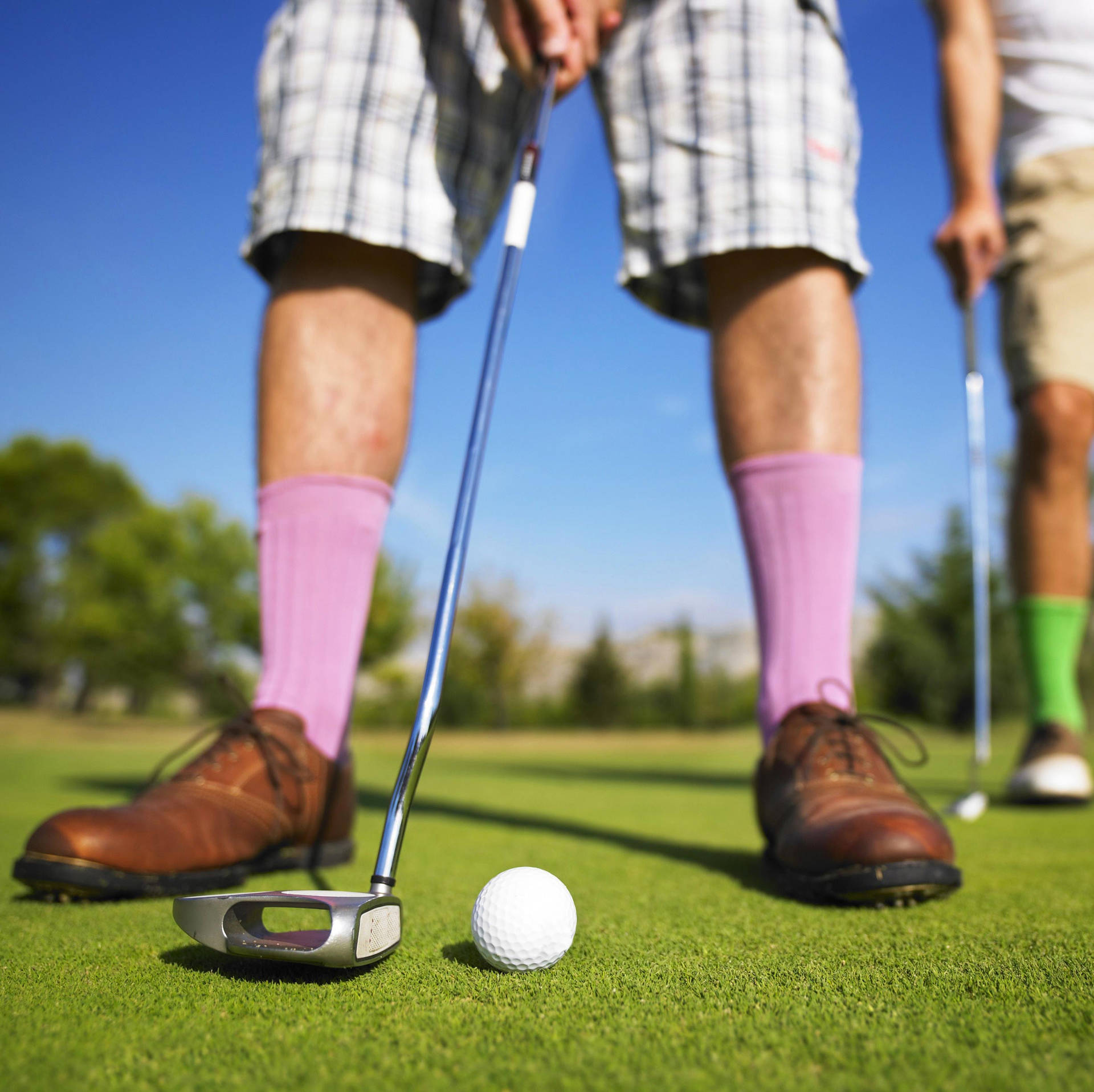 Golf Player Legs On Golf Course