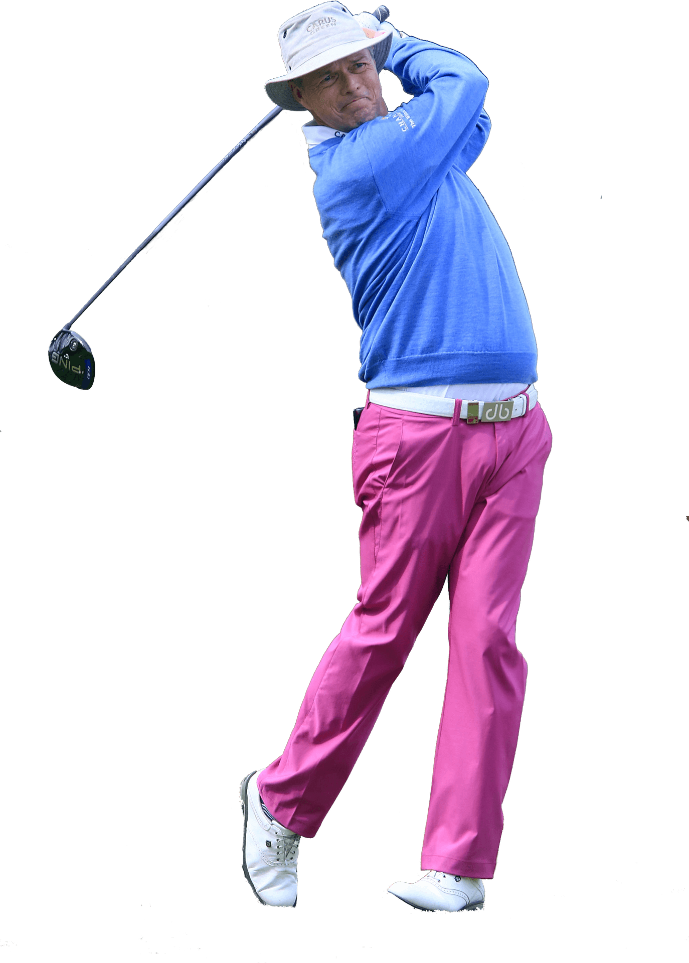 Golfer Mid Swing Action PNG