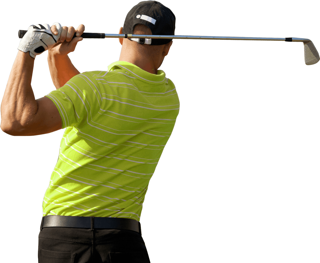 Golfer Mid Swing Action PNG