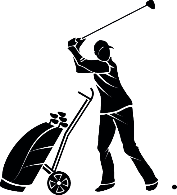 Golfer Silhouette Swinging Club PNG