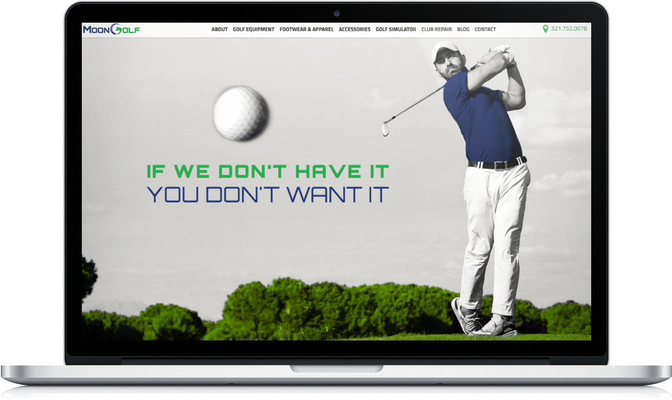 Golfer Swing Advertisement Website PNG