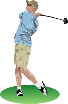 Golfer Swing Illustration PNG