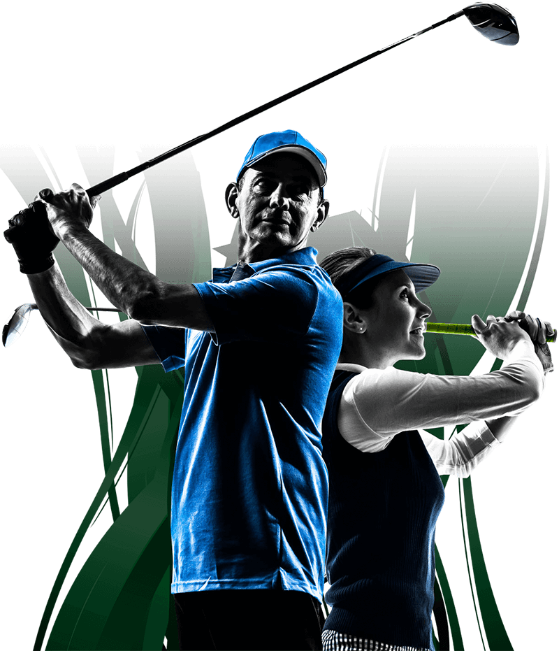 Golfers In Action Swing Analysis PNG