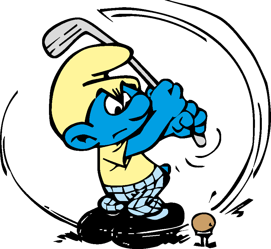 Golfing Smurf Action PNG