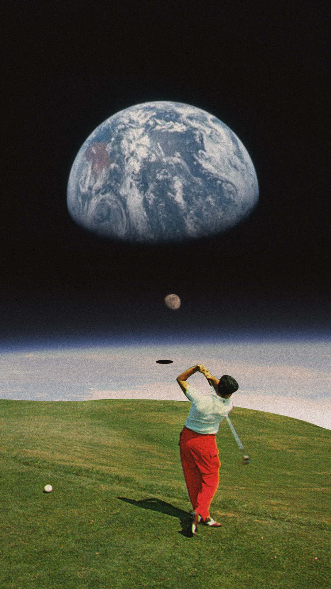 Golfing With Earth In Sky Wallpaper