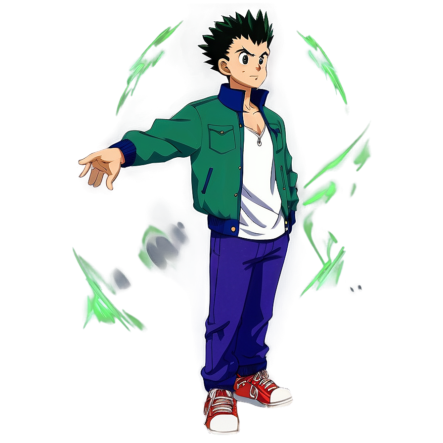 Gon Freecss Green Jacket Outfit Png 84 PNG