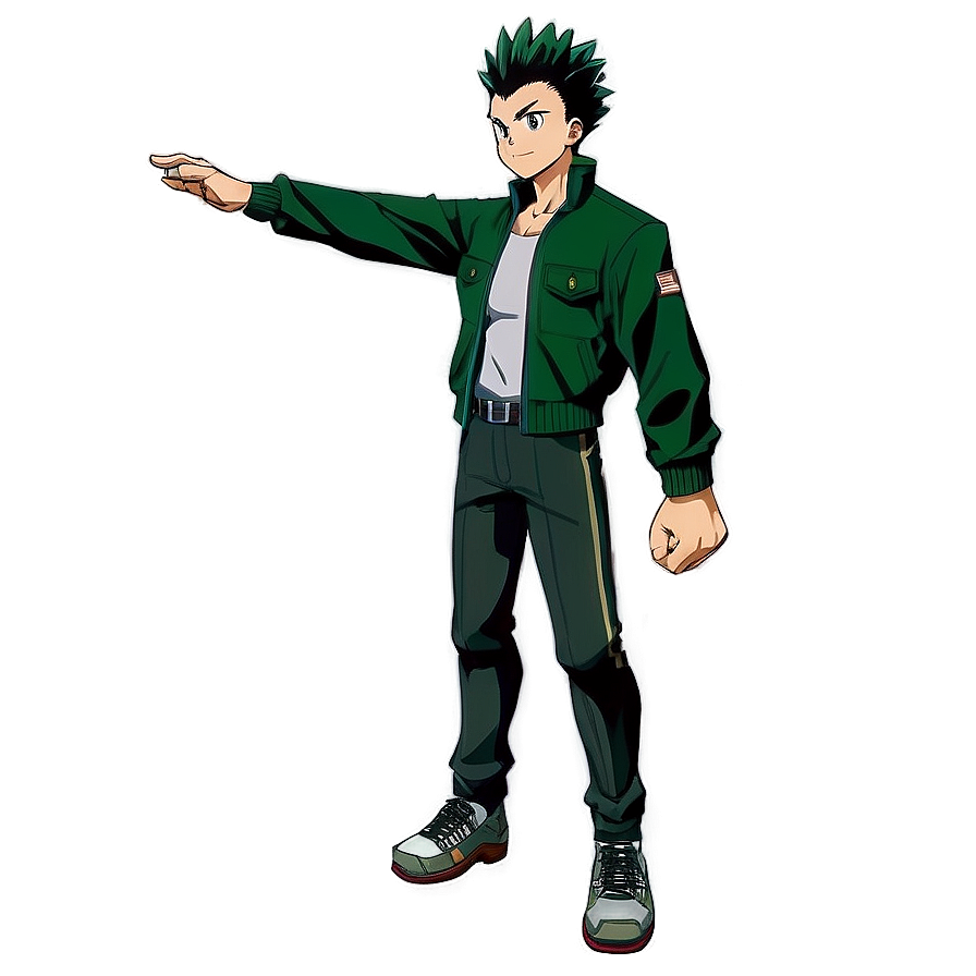 Gon Freecss Green Jacket Outfit Png Iel88 PNG