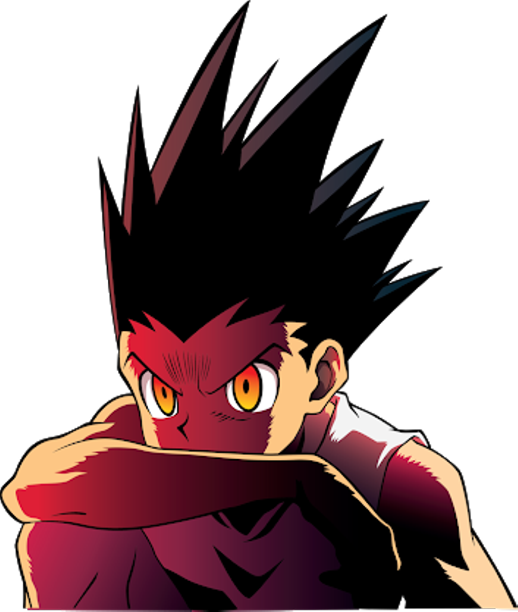 Gon Freecss Intense Stare PNG