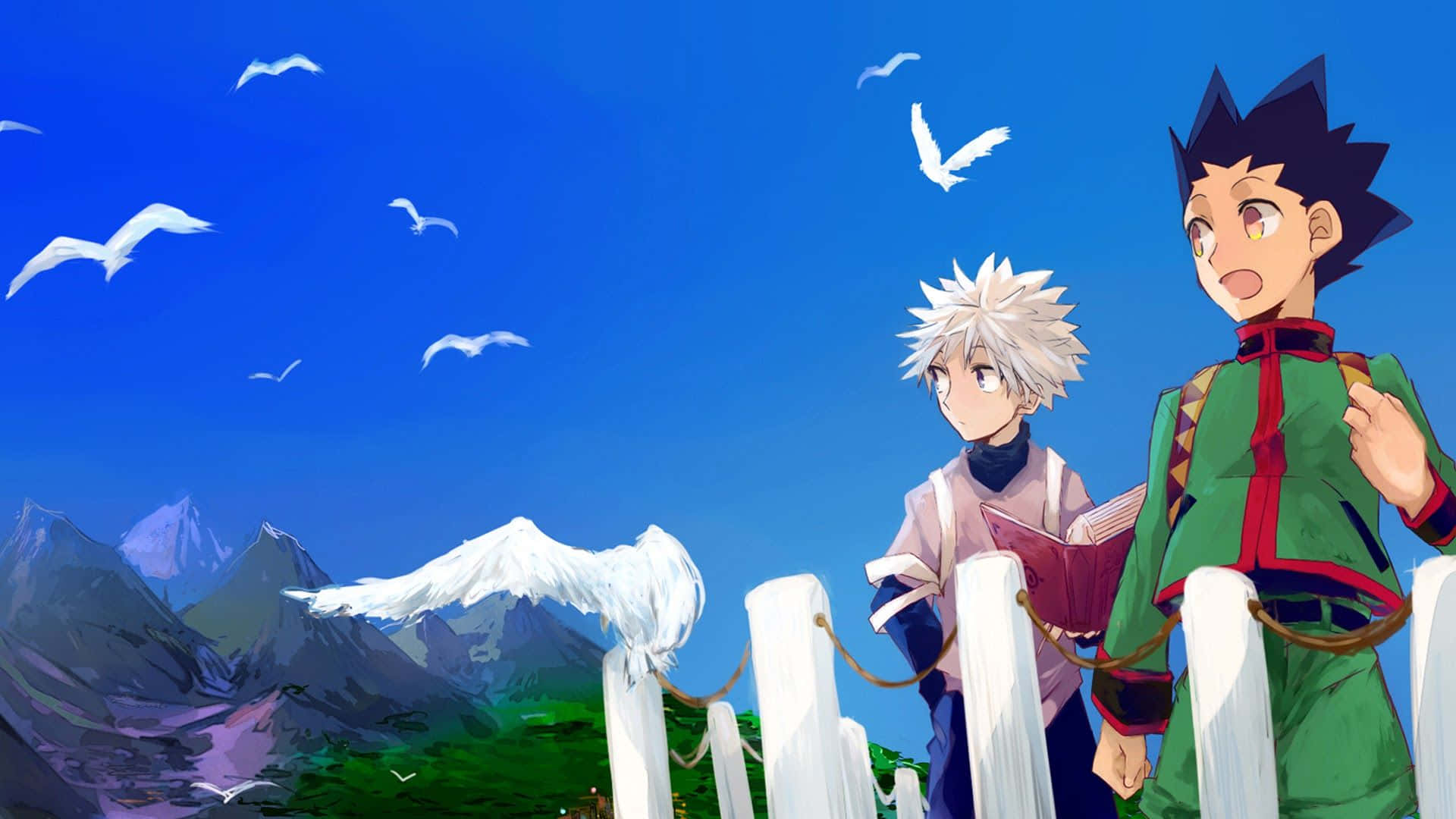 Best friends Gon and Killua - two young fighters embarking on an exciting adventure! Wallpaper