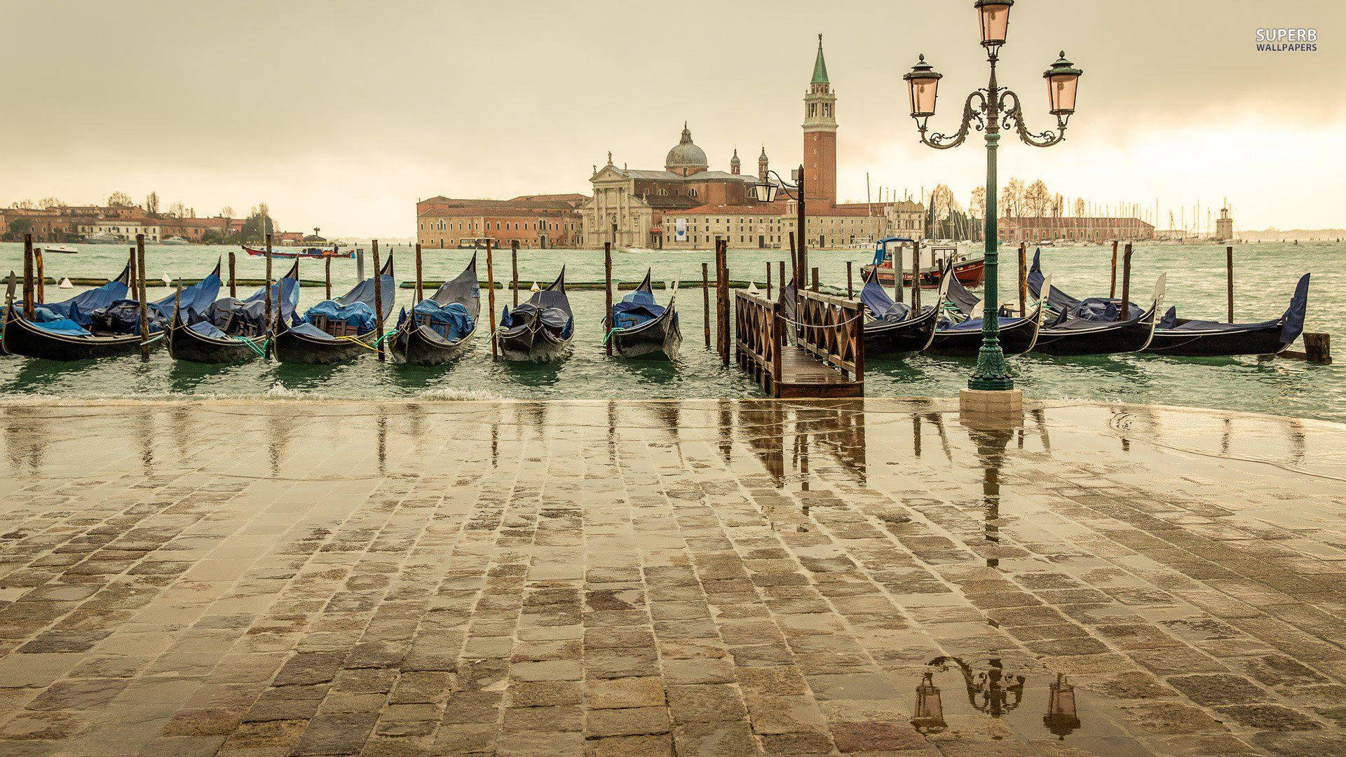 Gondolas Of Venice Italy Europe Wallpaper