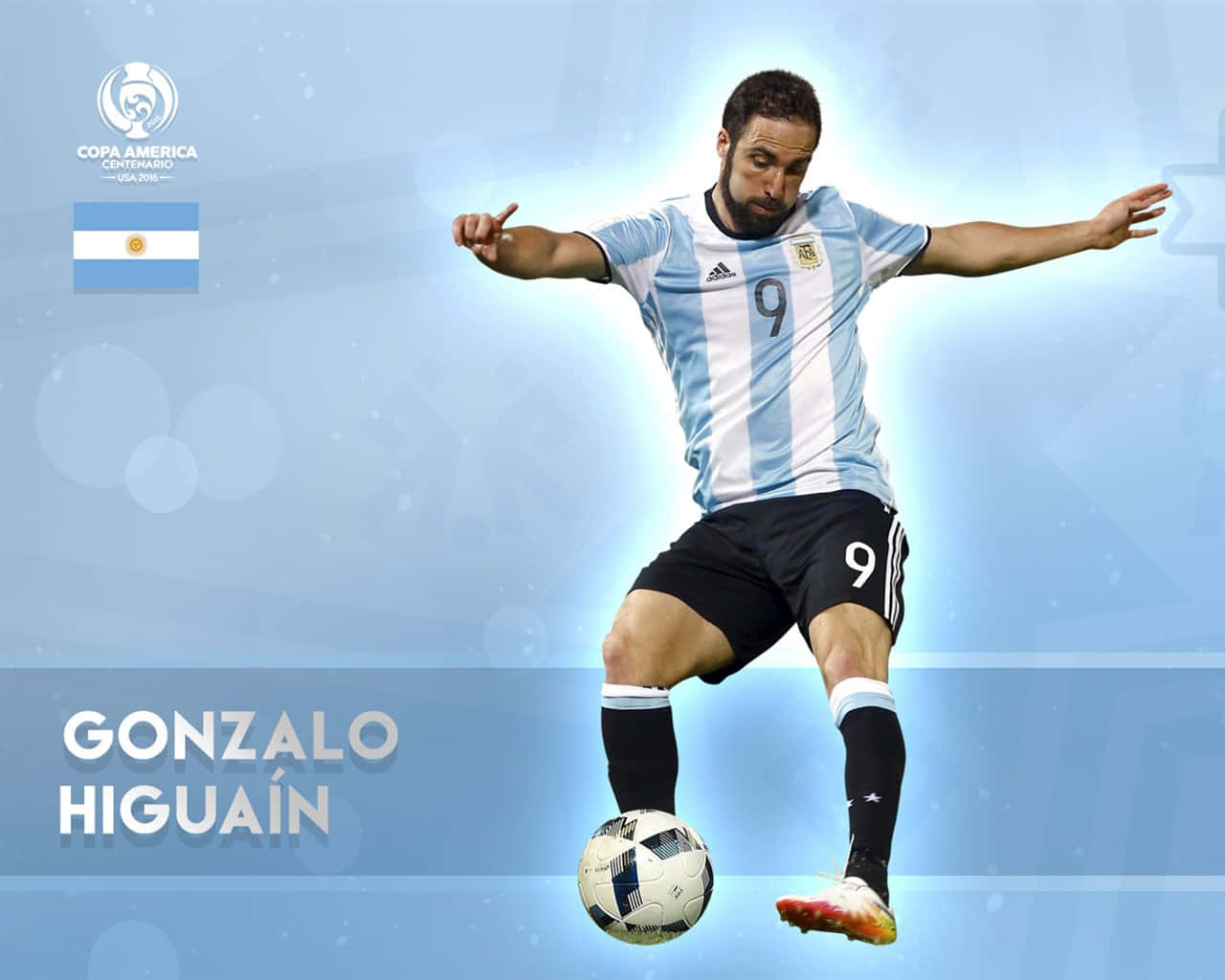 Posterdella Nazionale Argentina Di Calcio Di Gonzalo Higuain Sfondo