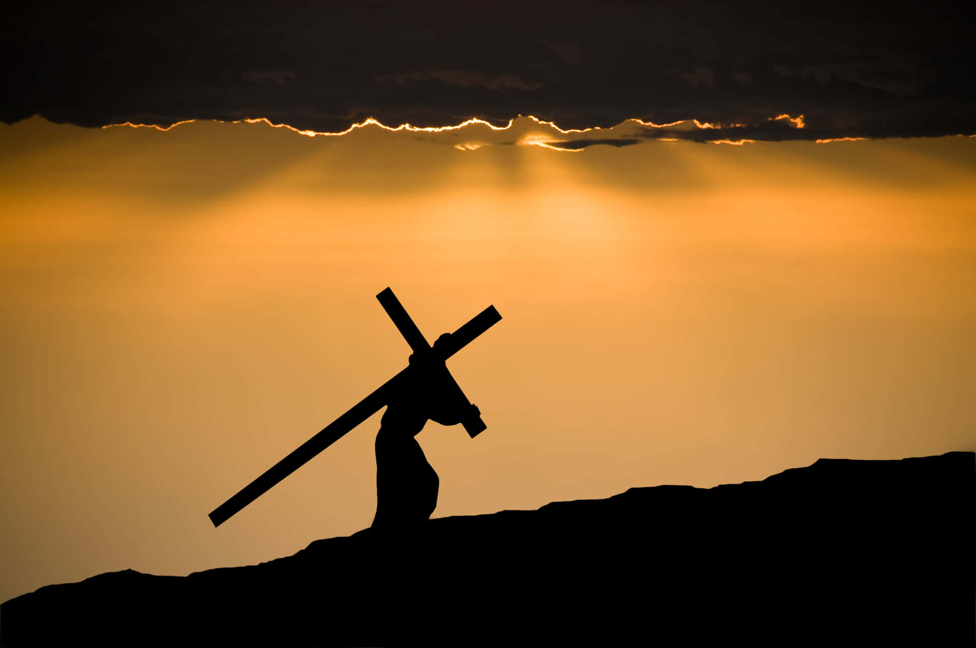 A Beautiful Good Friday Image with Cross and Candles
