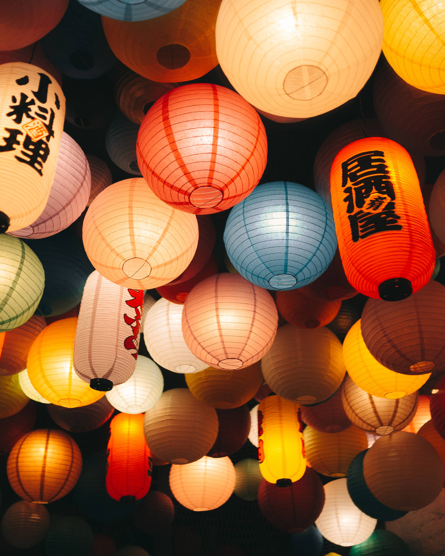 Good Luck Chinese Lanterns Wallpaper