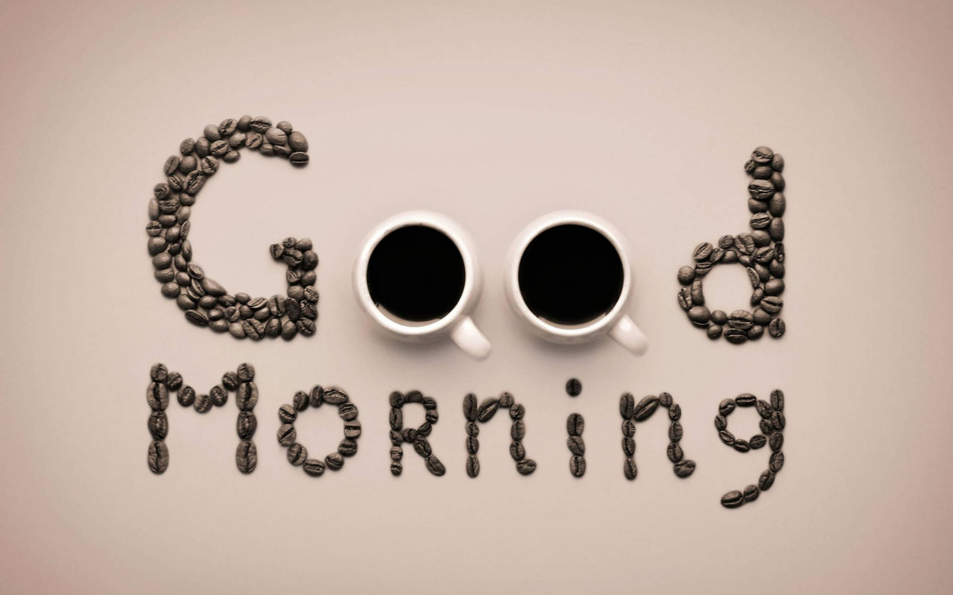Good Morning Coffee Bean Text Wallpaper