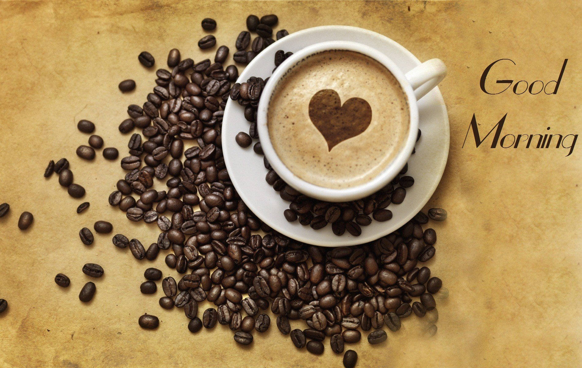 Good Morning Coffee Heart Wallpaper