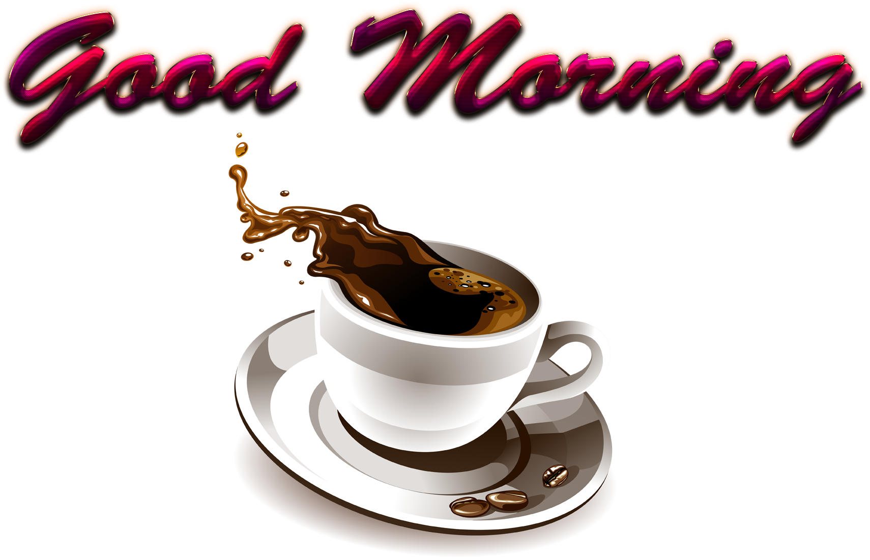 Good Morning Coffee Splash PNG