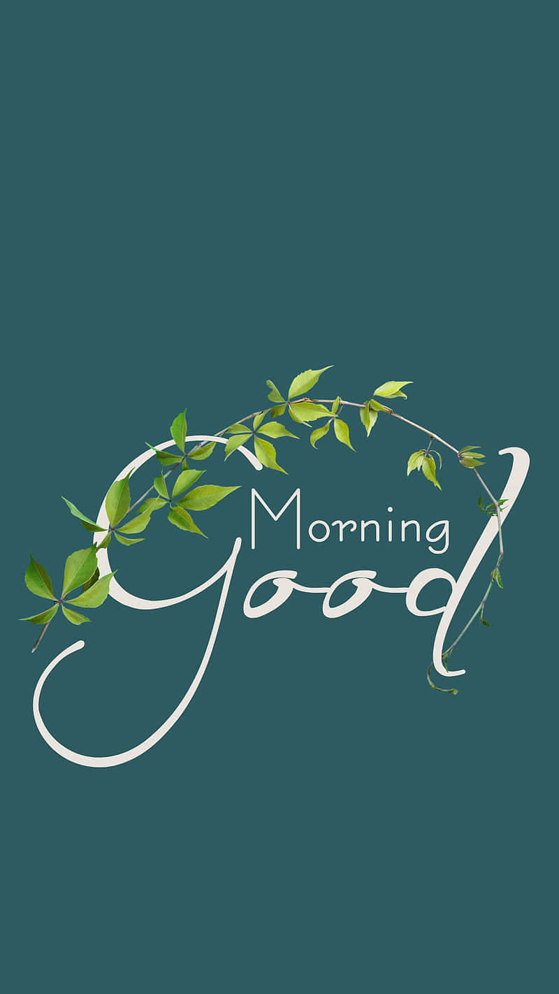 Download Good Morning Green Leaf Design Wallpaper | Wallpapers.com