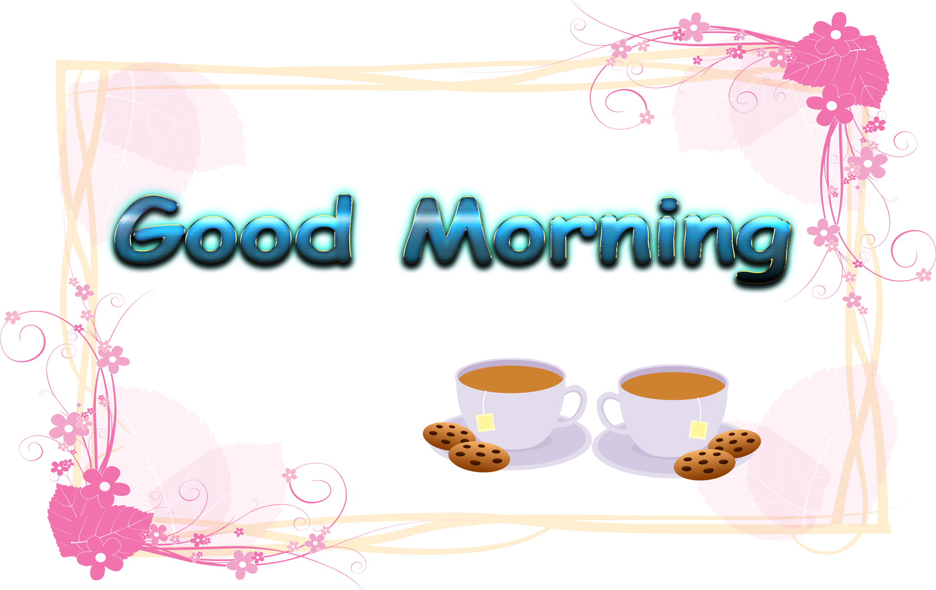 Good Morning Greetingwith Coffeeand Cookies PNG