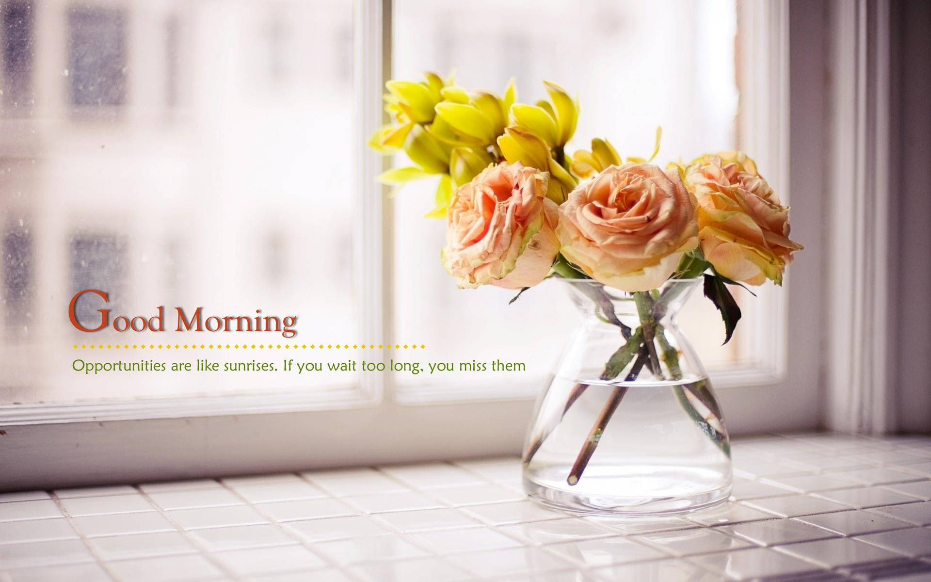 Good Morning HD With Flower Bouquet Wallpaper
