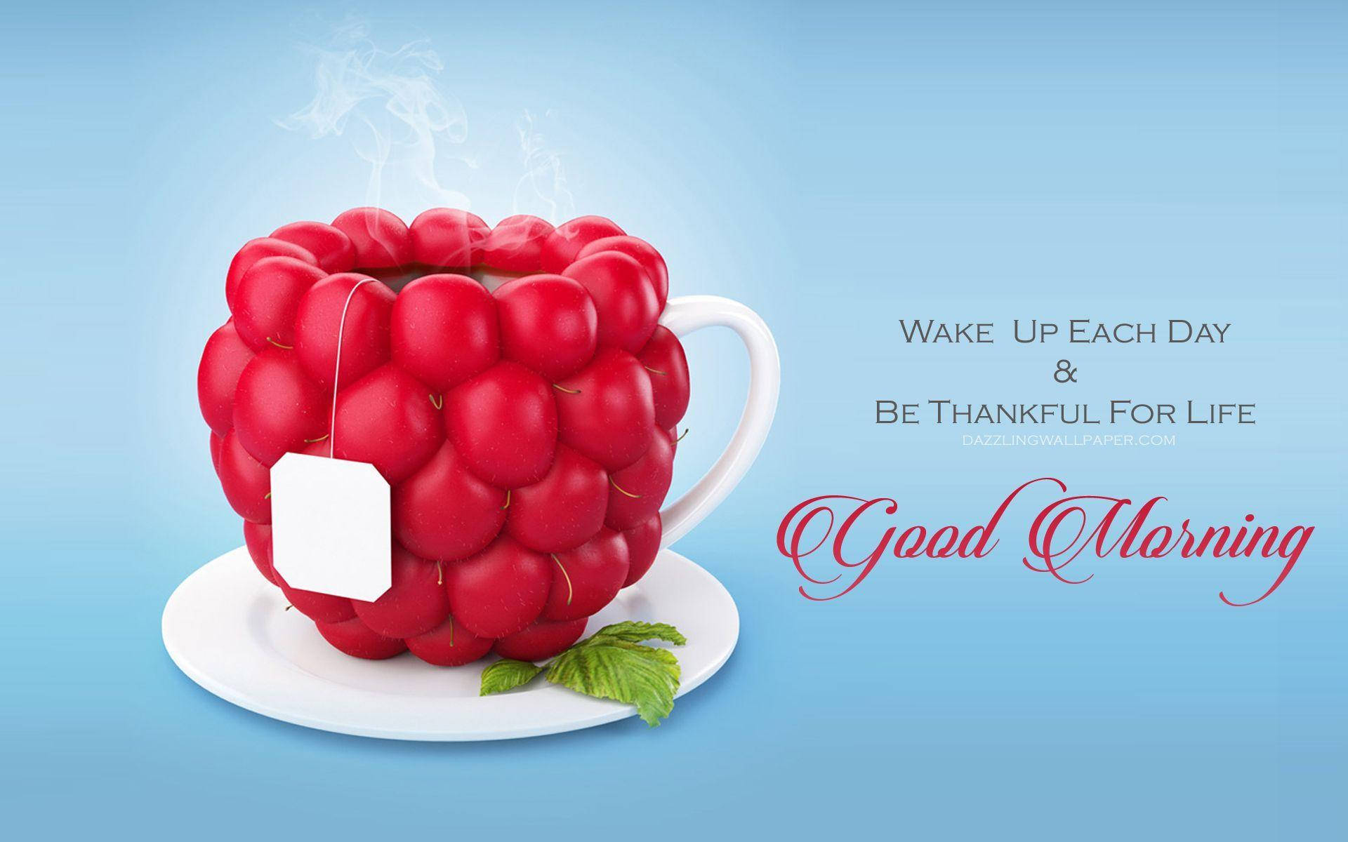 Download Good Morning Hd With Tea Wallpaper 