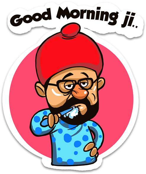 Good Morning Ji Cartoon Character PNG