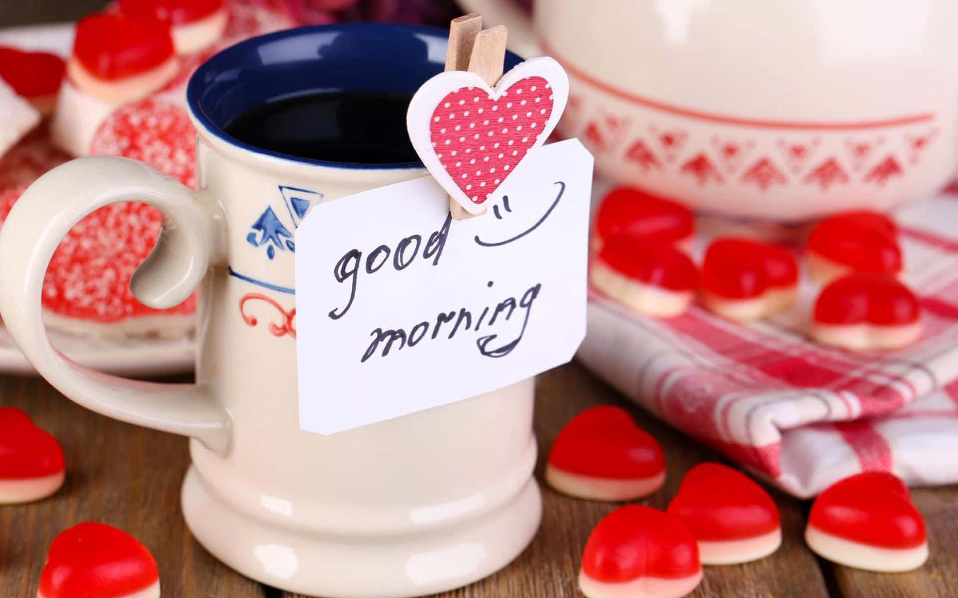 Gutenmorgen Tasse Und Herz Bild
