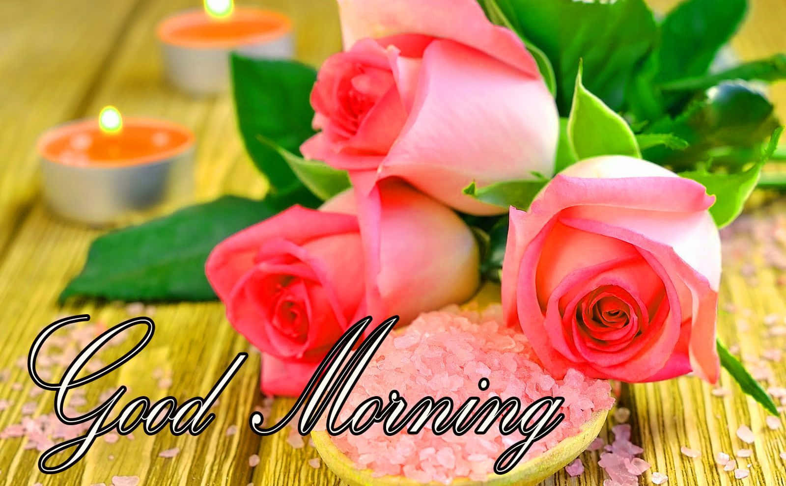 Gutenmorgen Pink Blumen Bild