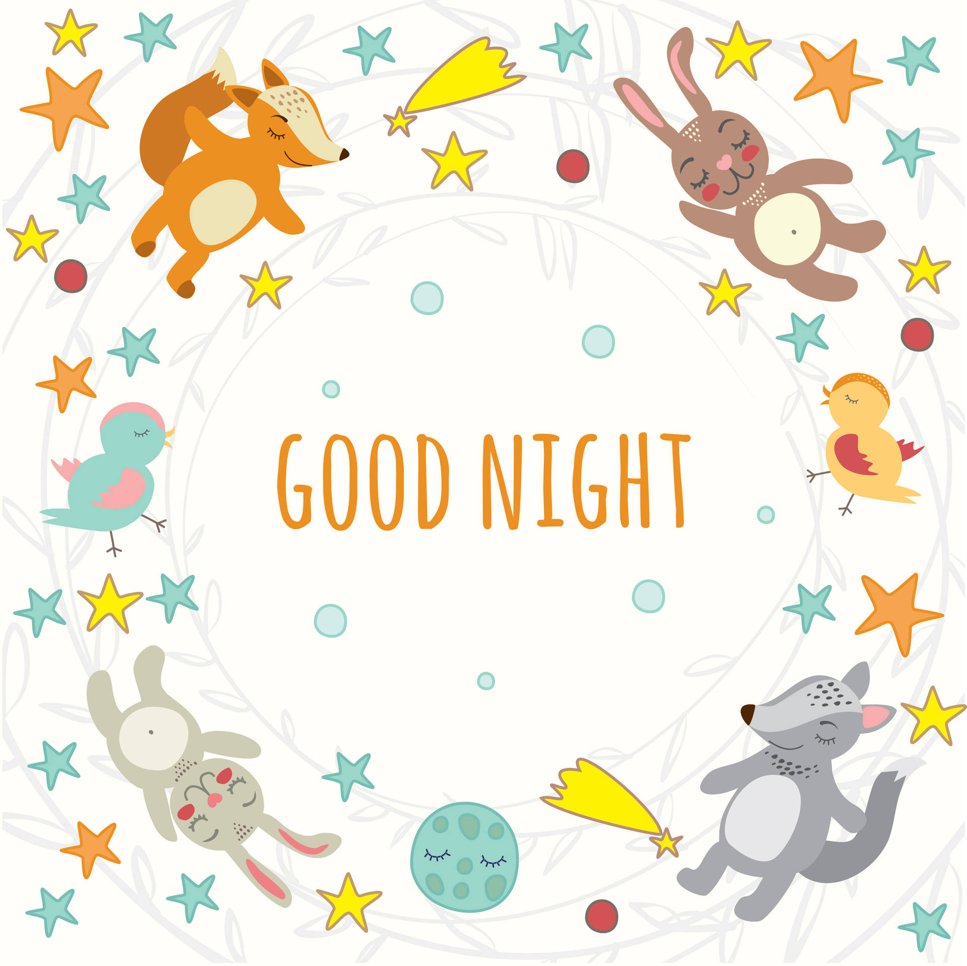 Good Night Animals Wallpaper
