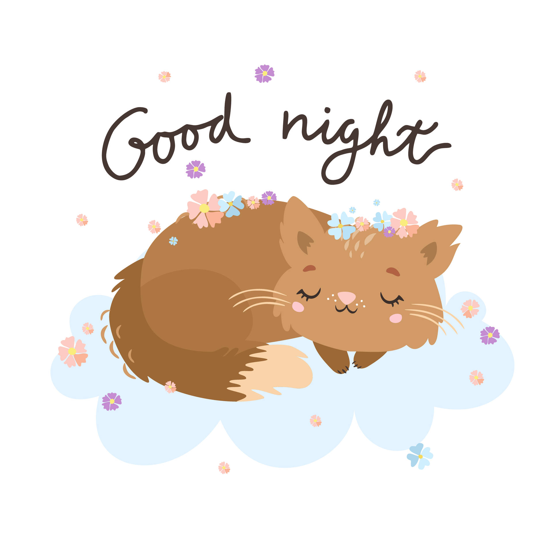 Good Night Cat Wallpaper