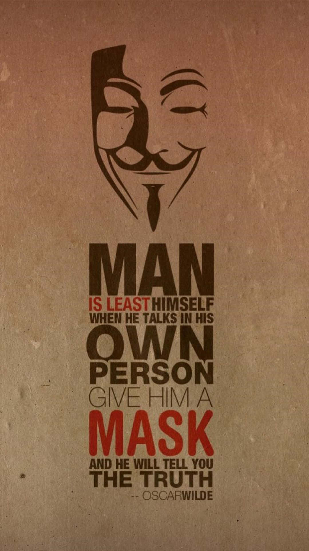 Enman Med En Mask På Sitt Ansikte Wallpaper