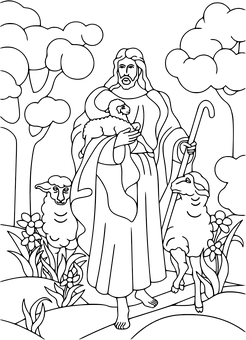 Good Shepherd Outline PNG