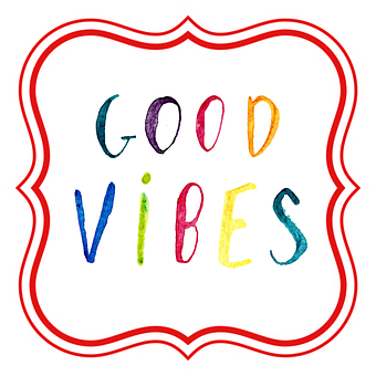 Good Vibes Colorful Text Illustration PNG