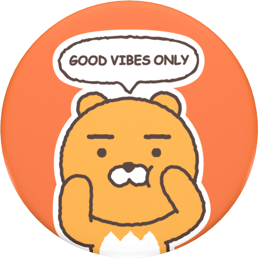 Good Vibes Only Cartoon Bear PNG