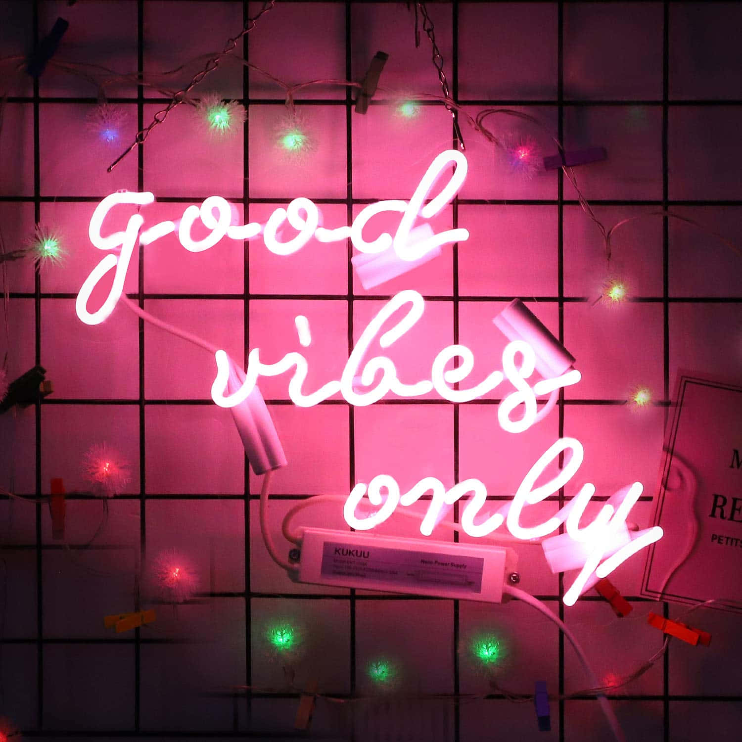 Good Vibes Only Neon Sign Wallpaper
