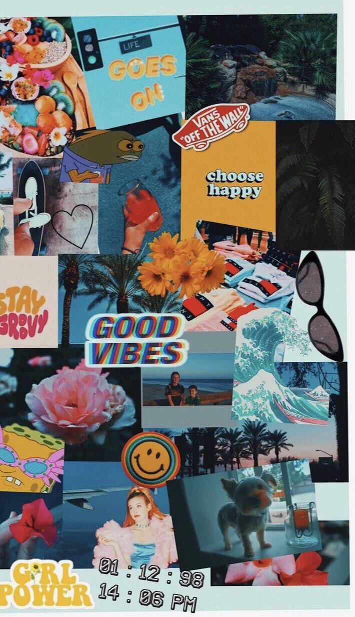 Good Vibes Summer Collage Wallpaper