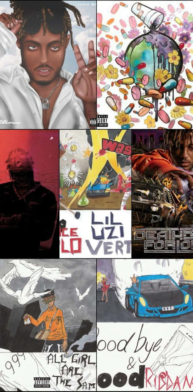 Et collage af forskellige billeder af rappere og rappere-på-vej Wallpaper