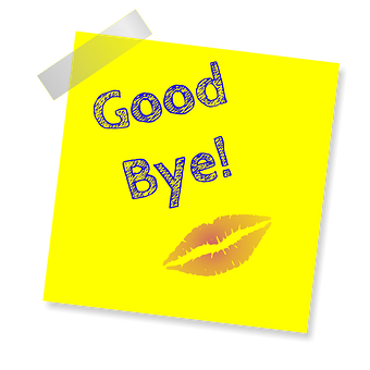 Goodbye Notewith Kiss Mark PNG