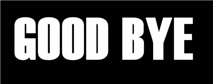Goodbye Text Black Background PNG