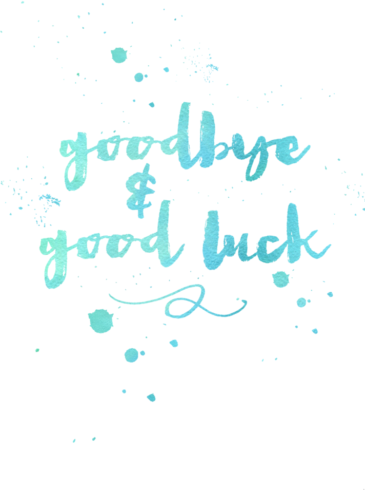 Goodbyeand Good Luck Calligraphy PNG