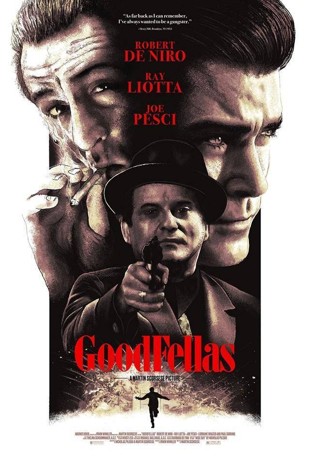 Goodfellas 90'er Filmplakat Tapet: En 90'ers filmplakat poster af Goodfellas. Wallpaper