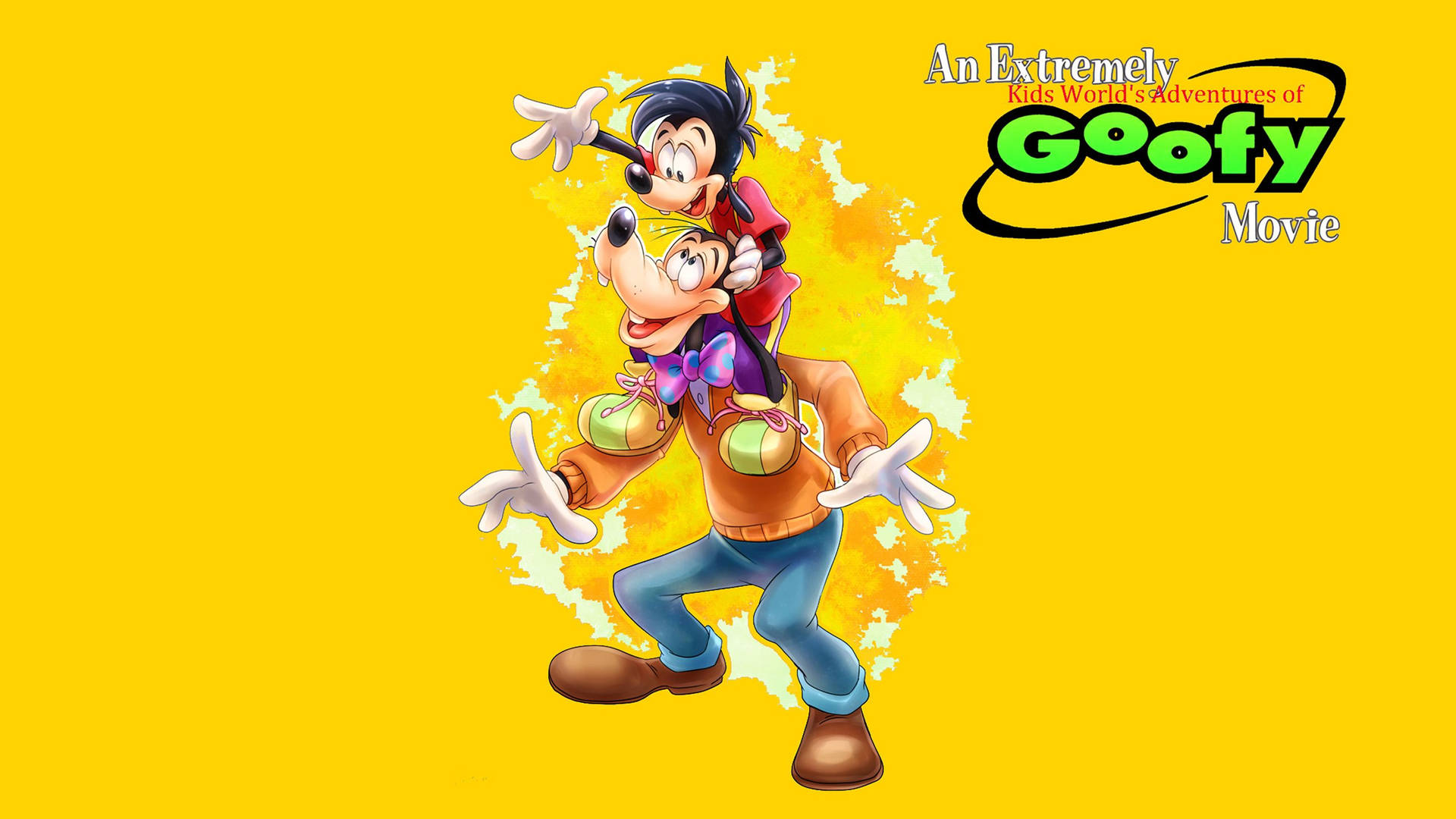 Goofy Carrying His Son Max Wallpaper