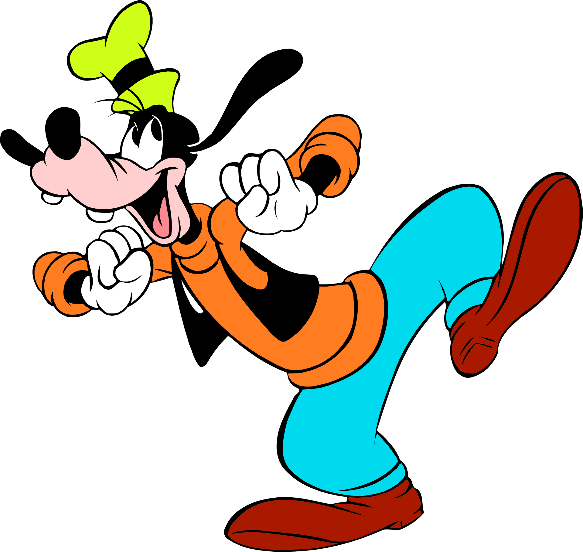 Goofy Cartoon Character Joyful Pose PNG