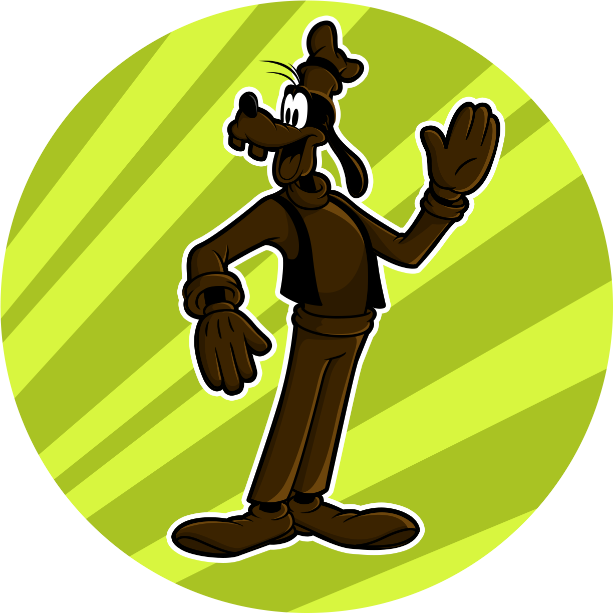 Goofy Character Greeting Pose PNG