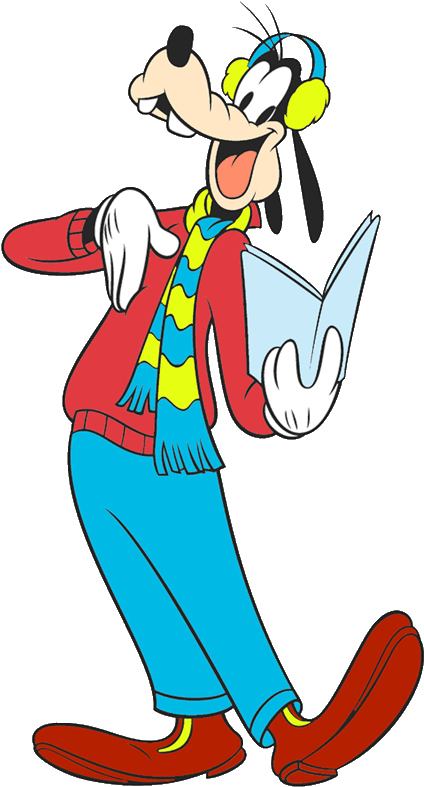 Goofy Character Laughing With Book.png PNG