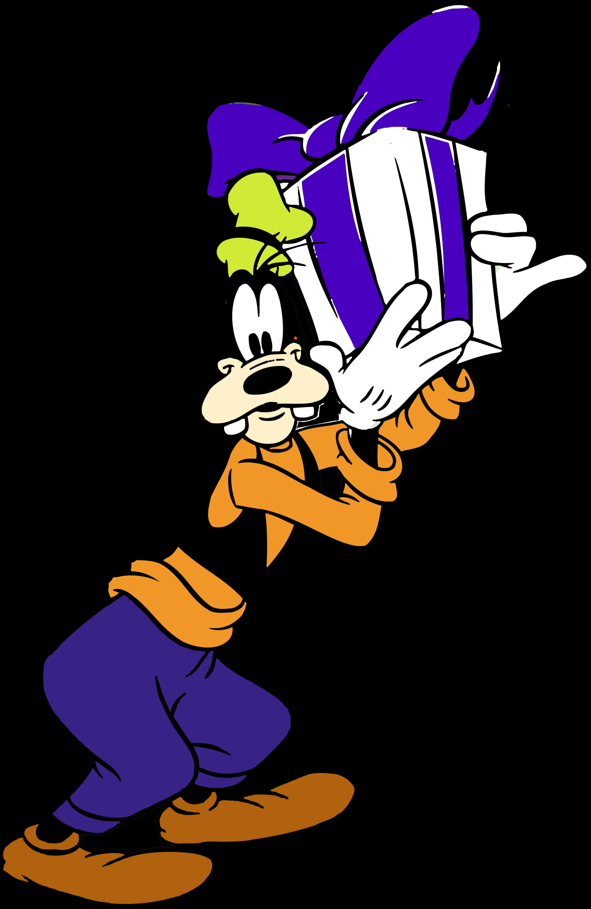 Download Goofy Holding Gift Illustration | Wallpapers.com