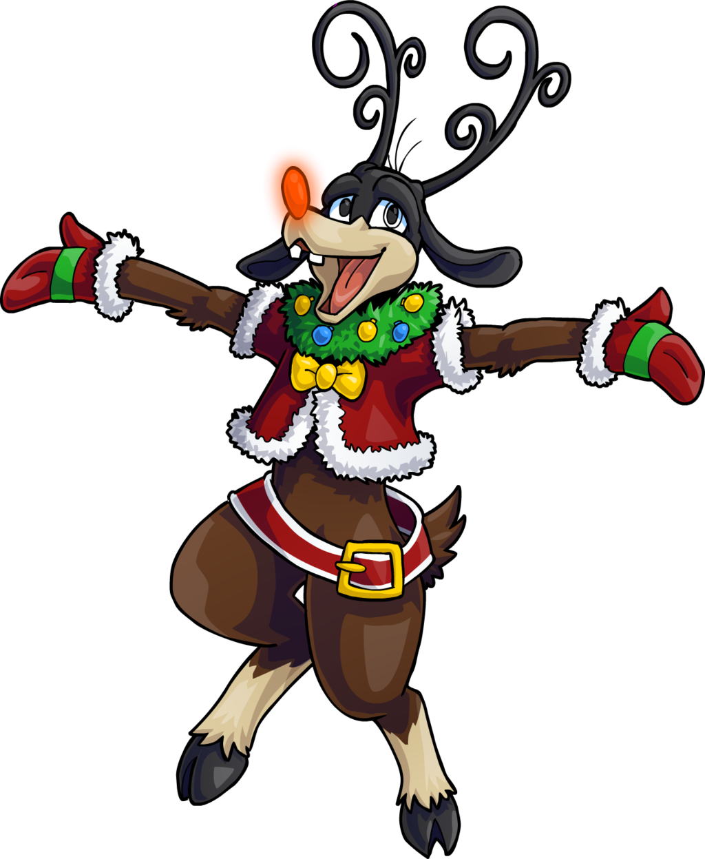 Goofy Reindeer Holiday Celebration PNG