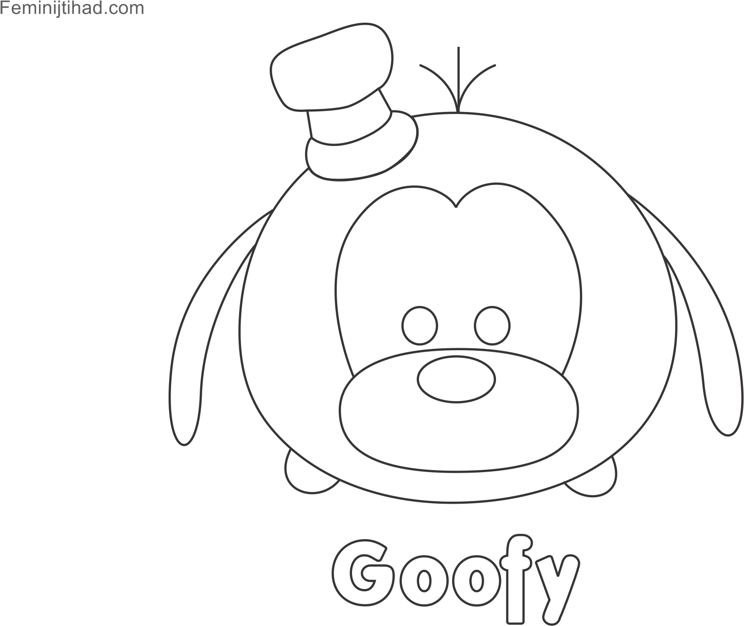 Download Goofy Tsum Tsum Coloring Page | Wallpapers.com