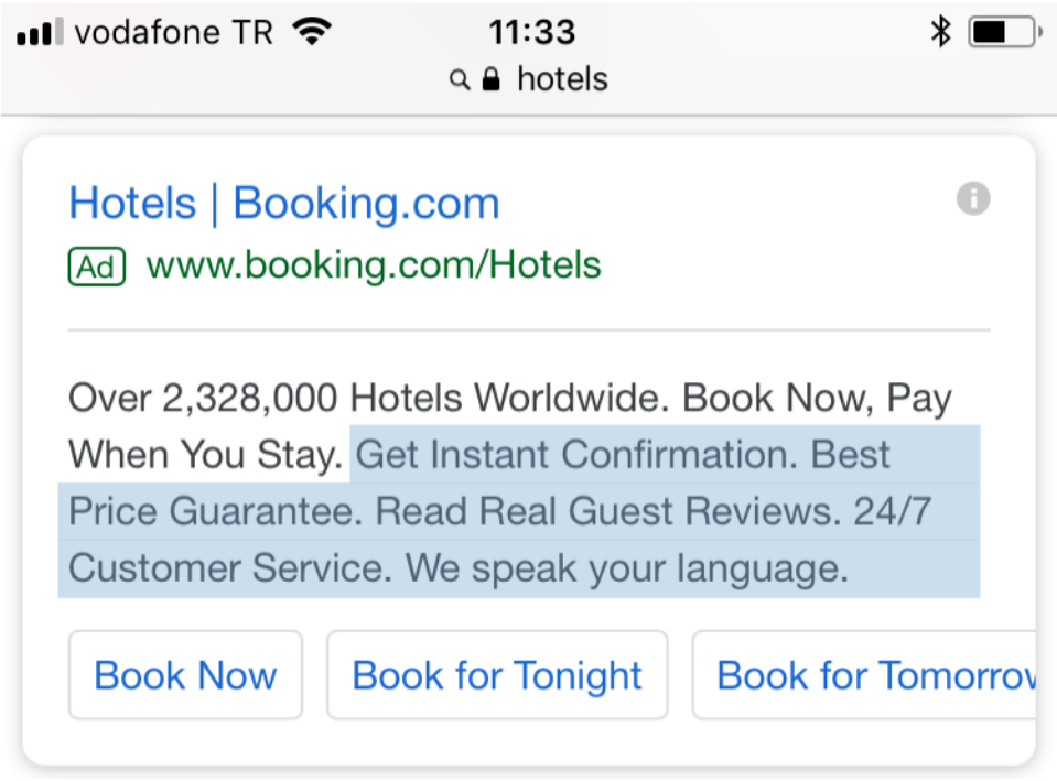 Google Ads Booking Hotel Search Example PNG