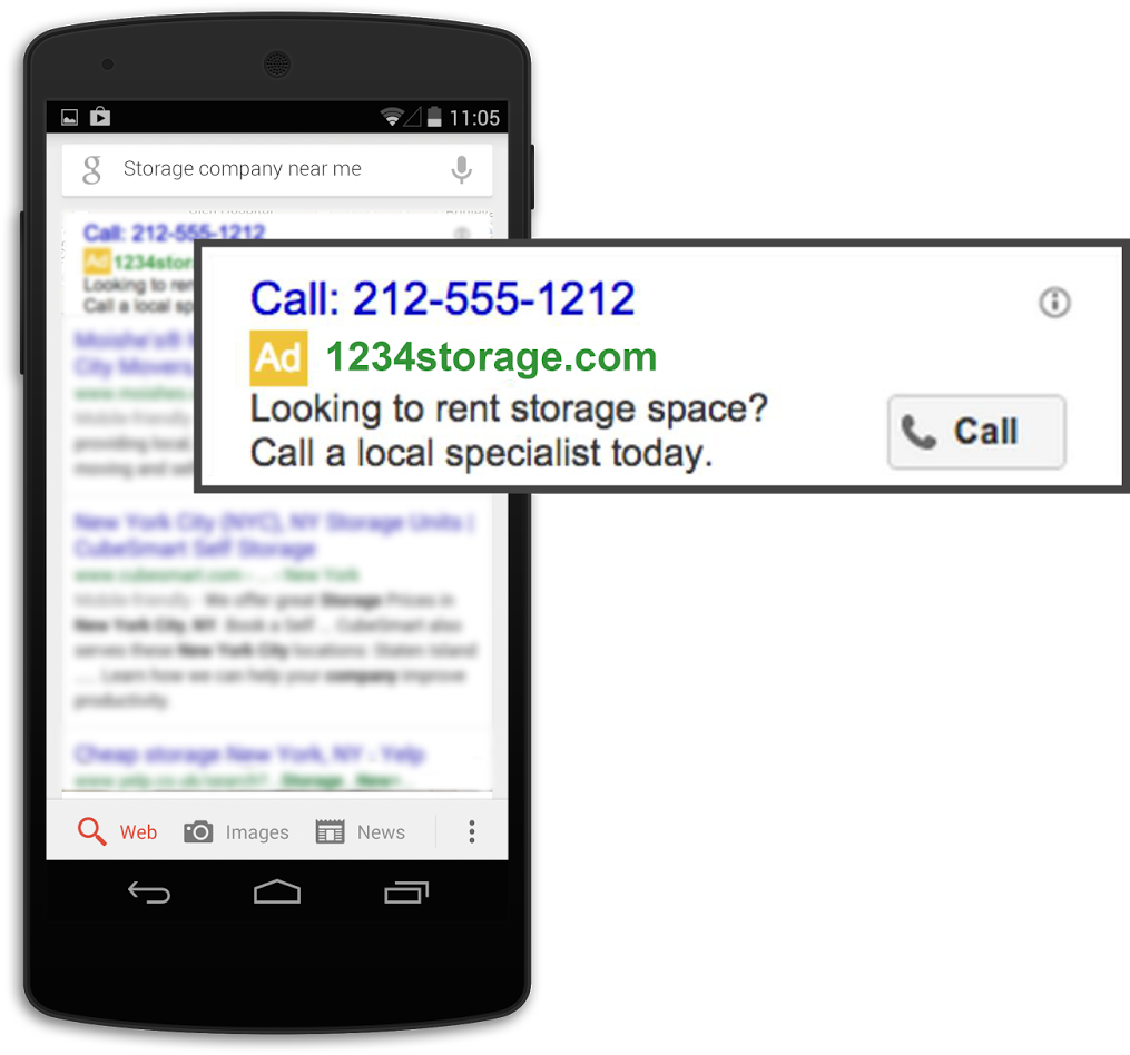 Google Ads Call Extension Example PNG
