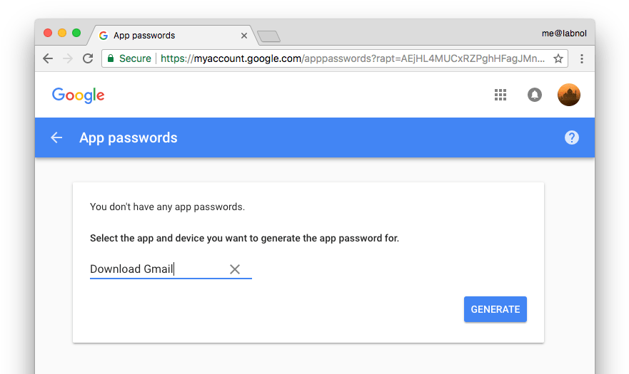 Google App Passwords Screen PNG